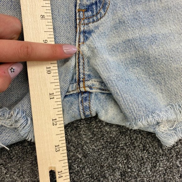70's Orange Tab Levi's Cutoff Jean Shorts Size 32 Vintage High Rise Light Denim - Picture 8 of 11